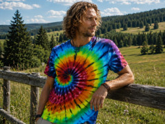 Batik. tričko 2XL -Rozzářený vesmír