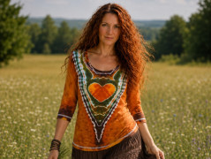 Batik. tričko - Tyrkysová mandala