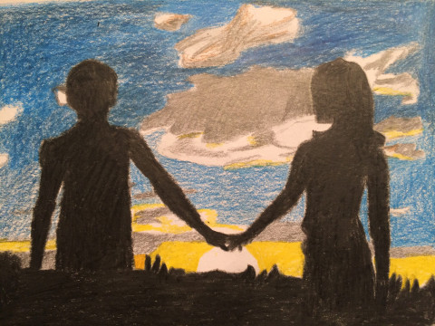 Jsme v tom spolu láska svatba slunce valentýn kresba ruce východ umění západ spolu partnerství vztahy partner vztah partneři partnerka 