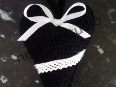 Háčkované srdce žluté