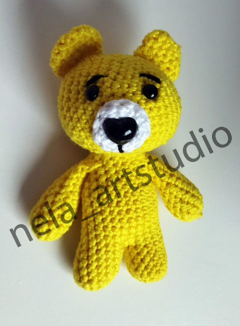 Háčkovaný medvídek žlutý medvídek hračka háčkovaný plyšák handmade ruční výroba háčkované zvířátko handmade hračky 