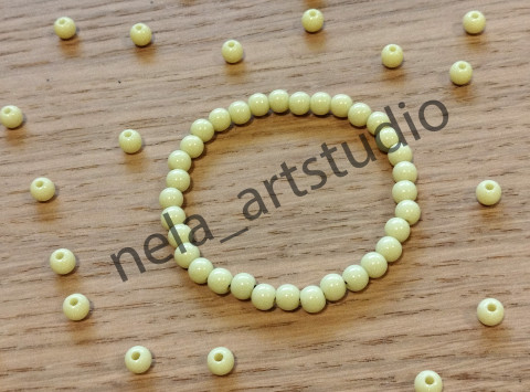 Náramek kulička žlutý šperk náramek korálky doplněk kulička handmade 
