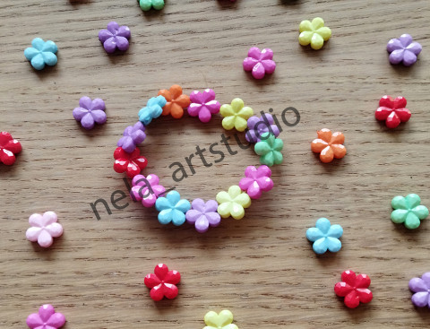 Náramek květina1 šperk náramek korálky doplněk květina handmade 