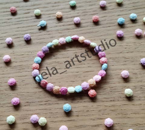 Náramek květina3 šperk náramek korálky doplněk květina handmade 