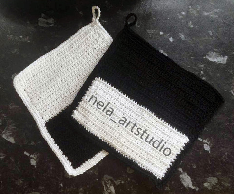 Chňapka/podložka pod hrnec-sada 1 doplněk sada háčkované podložka chňapka handmade set poutko ruční výroba 