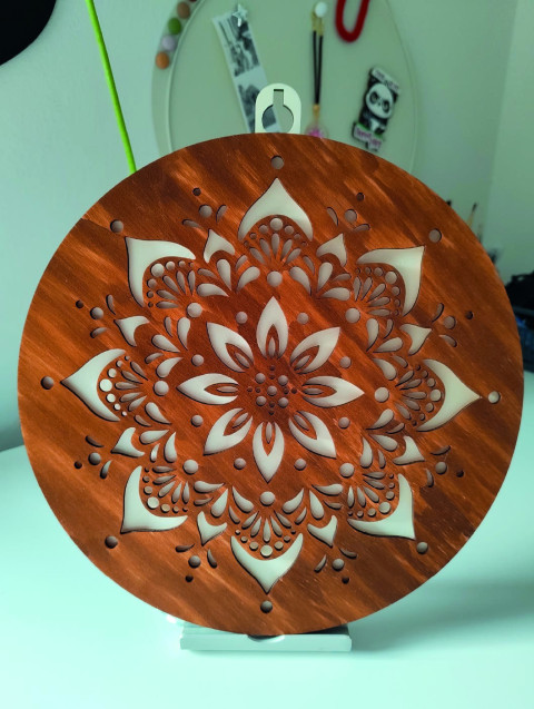 Mandala lampička světlo lampa meditace mandala grafika dekorace na zeď gravírování a řezání laserem 