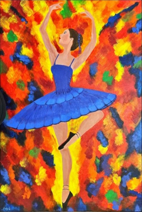 Nebeská milost od Mary G akryl umění baletka mary g nebeská milost 