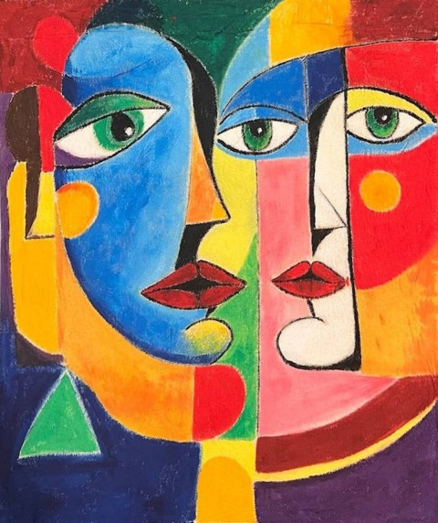 Propletené identity od Mary G akryl umění kubismus mary g propletené identity 