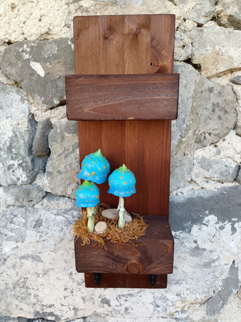 Polička Trio v zeleno modrom 