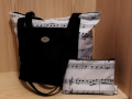 Taška-kabelka - noty s černou 2