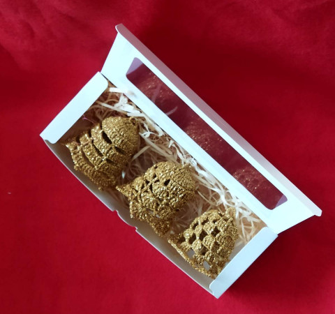 Dárková sada - zvonky č.3 dekorace dárek hvězdičky vločky na stůl vánoční ozdoby na stromek přízdoba na záclonu 