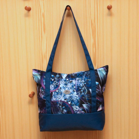 Taška-kabelka - modrofialová kabelka dárek taška dáreček praktická do práce pro maminku pro babičku nepromokavá pro volný čas pevná taška 