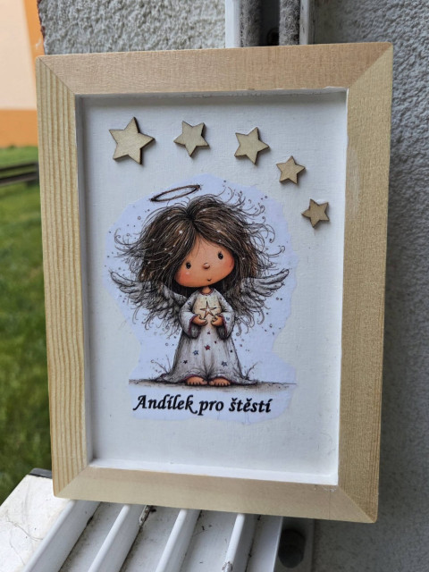 obrázek Andílek pro štěstí obrázek decoupage andílek pro štěstí grunteka 