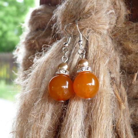 Náušnice - jantar a perlička náušnice kuličky elegantní přírodní slunce meditace perličky originál zirkony jantar velké slavnostní zirkon třpytivé handmade pravý medové exkluzivní budha výběrové yoga jantarové baltský litevský 