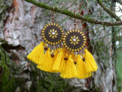 Pletený set v barvě mechu a hořčice