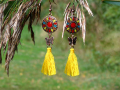 Pletený set v barvě mechu a hořčice