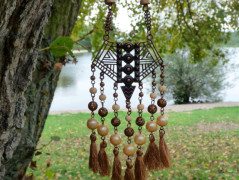 Pletený set v barvě mechu a hořčice