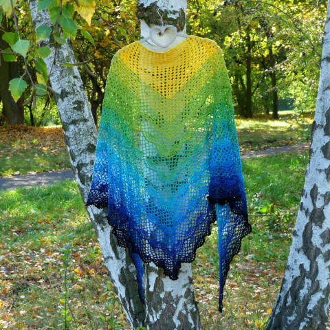 Háčkovaný šátek - podzimní slunce podzim velký háčkovaný slunce univerzální šátek podzimní originál krajkový romantický vodní bavlněný celoroční handmade sluníčkový velikánský  Háčkovaný šátek - podzimní slunce podzim velký háčkovaný slunce univerzální šátek podzimní originál krajkový romantický vodní bavlněný celoroční handmade sluníčkový velikánský