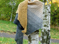 Háčkovaný šátek- šum rákosí (alpaca