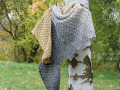 Háčkovaný šátek- šum rákosí (alpaca