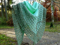 Háčkovaný šátek- mentolový