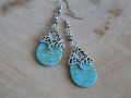 Náušnice - tyrkenit v krajce