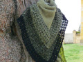 Háčkovaný šátek - mechový