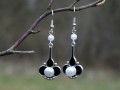 Náušnice - černé s perličkami