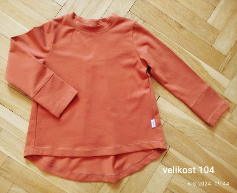 Tunička v cihlové  barvě tunika mikina tunička 