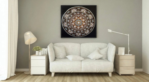 Mandala   Harmonizační růžová levandulová meditace originál mandala umění handmade ruční práce bytový doplněk harmonie duchovní obraz intuice dekorace na zeď dárek pro ženu feng shui tečkovaná mandala dot painting obraz na plátno fialová mandala třpytivá mandala česká tvorba 