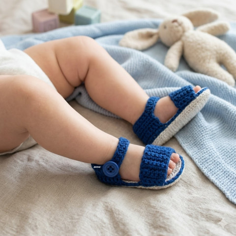 Sandálky děti modrá letní klučičí přírodní šedá miminko béžová léto háčkované vzdušné kluk botičky handmade lehoučké capáčky šedobéžová 