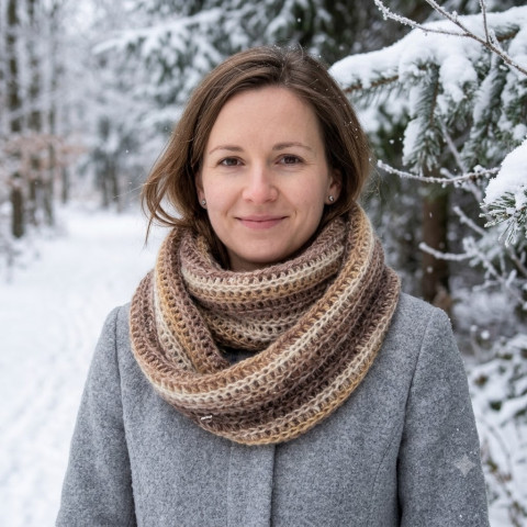 Lehoučký nákrčník s angorou zima jarní hnědá jaro béžová zimní háčkované akryl podzimní šál nákrčník jemný hřejivý handmade příjemný na krk angora lehoučký šálá podzím 