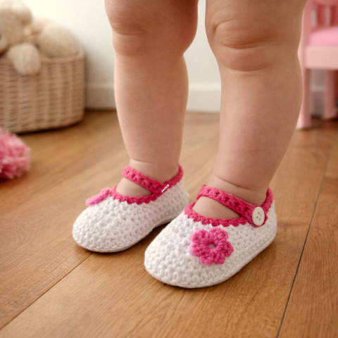 Botičky děti růžová jarní holčička holčičí letní bavlna bílá miminko háčkované botičky celoroční handmade capáčky mimi balerinky 
