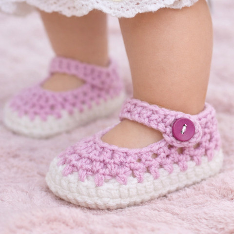 Letní botičky děti holčička holčičí letní bílá háčkování miminko léto háčkované akryl fialková botičky handmade capáčky mimi antipilling 