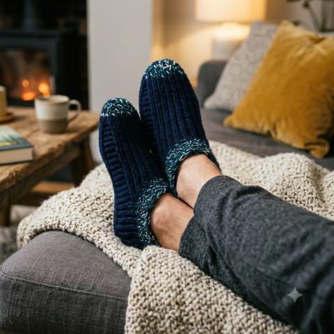 Bačkory, ťapky (26 - 28 cm) zelená papuče bílá háčkované hřejivé pružné teplé unisex tmavěmodrá domácí celoroční bačkory pro ženy obuv ťapky 