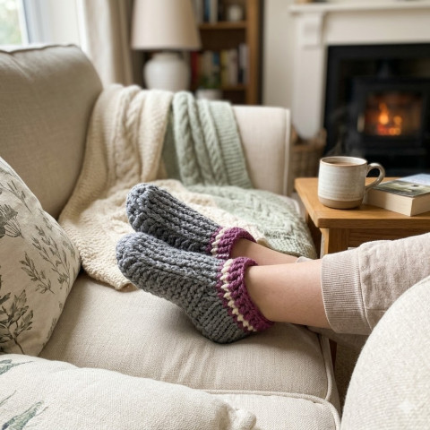 Bačkory, ťapky (24- 26 cm) papuče růžová šedá háčkované hřejivé smetanová dámské pružné teplé unisex domácí celoroční bačkory pro ženy obuv ťapky 