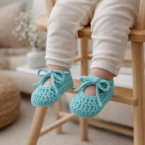 Botičky děti letní miminko léto tyrkysová háčkované vzdušné mentolová botičky unisex celoroční handmade lehoučké capáčky balerinky zavazovací 