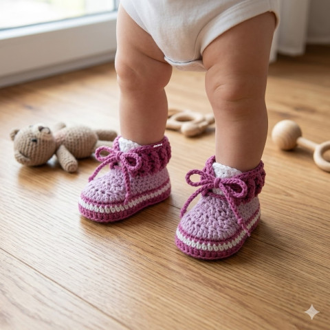 Tenisky děti letní bavlna bílá miminko léto háčkované fialková tenisky botičky handmade capáčky kecky polyester tmavší růžová 