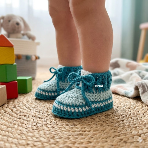 Tenisky děti letní bavlna bílá miminko léto tyrkysová háčkované mentolová tenisky botičky handmade capáčky kecky polyester 