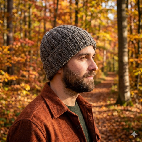 Čepice unisex zima velká čepice háčkovaná šedá pružná zimní akryl unisex hřejivá viskoza crochet nopky debilka tmavěšedá 
