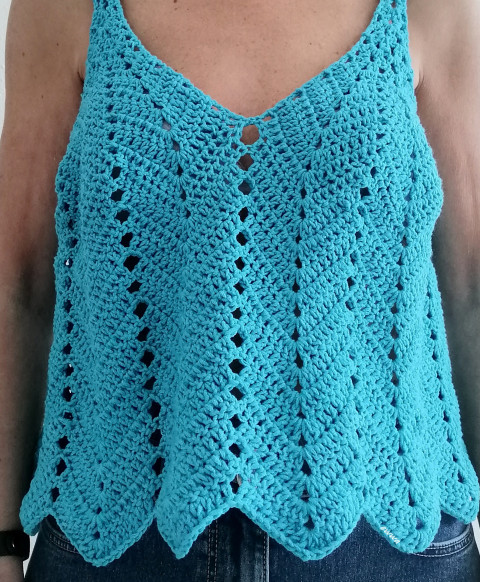 Háčkovaný dámský top letní bavlna ženy top léto tyrkysová háčkované akryl tílko dámské crochet 