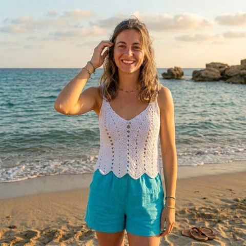 Háčkovaný dámský top letní bavlna ženy bílá top léto háčkované akryl tílko dámské crochet 