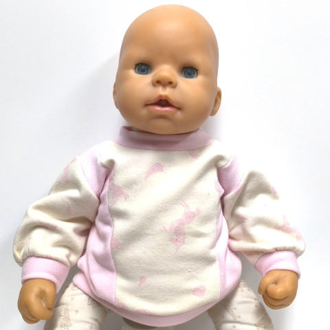 MIKINA PRO PANENKU 46 až 50 cm panenka šaty miminko souprava miminka panenky tričko šatičky obleček baby born 43 cm 