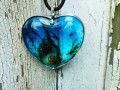 Mořské srdce...(sklo) náhrdelník