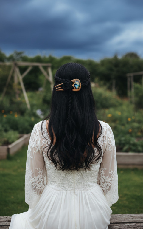 Třešňová kráska s labradoritem dřevo spona sponka spony spona do vlasů módní doplňky jehlice do vlasů doplňky do vlasů boho šperky boho doplňky  Třešňová kráska s labradoritem dřevo spona sponka spony spona do vlasů módní doplňky jehlice do vlasů doplňky do vlasů boho šperky boho doplňky