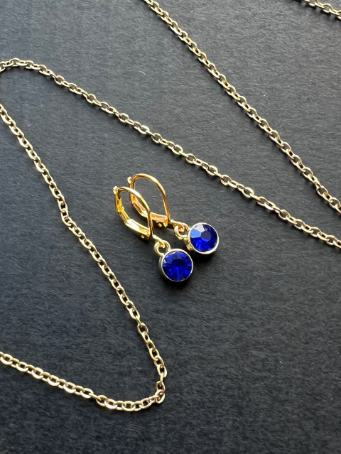 Modré náušnice - S.Steel nerez ocel swarovski zirkon steel 