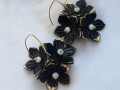 Černé květy - náušnice