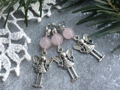 Růžové květy - náušnice