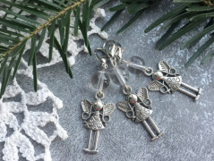 Růžové květy - náušnice