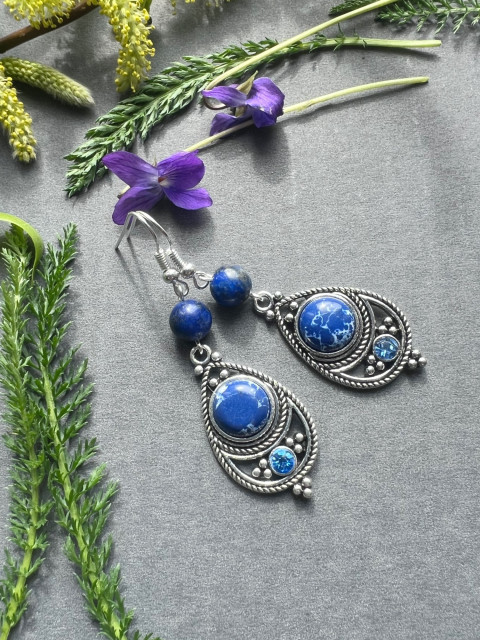 Slzičkové náušnice s lapis lazuli slza štras lapis lazuli 